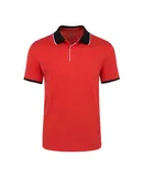 Mio Marino Men's Classic-Fit Cotton-Blend Pique Polo Shirt with Contrast Collar-Red-Large