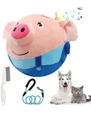 2025 New Puptex Bouncing Piggy, Bouncing Piggy Dog Toy, Active Moving Pet Plush Toy, Interactive Dog Ball Moving Dog Toy with Recording and Music Mod (A)