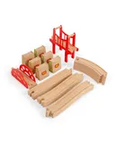 Bigjigs Rail Juego de expansión de puente de madera, incluye bloques de alto nivel, puentes y más - 18 piezas