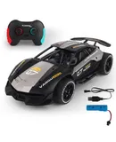 Construction toys 1/12 remote-controlled toy car, rechargeable remote control (Black)