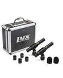 LyxPro Pair of Pencil Condenser Microphone Stick Set with Omni, Cardioid & Super Cardioid Capsules
