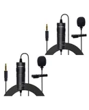 5 Core Microphone 2 Pc Professional Lavalier Mic Wearable Omnidirectional 3.5mm Body Lapel Mics