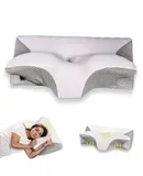 Neck Pillow, Memory Foam Neck Pillows, Restrelief Premium Ergonomic Pillow, Contour Relief Pillow, Memory Foam Ergonomic Pillows for Sleeping (Gray)