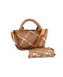 Bc Handbags Nell Bag In Taupe With Gold/beige Trim
