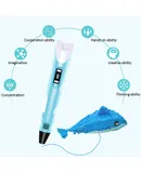 3D Printing Pen with Display - Includes 3D Pen, 3 Starter Colors of PLA Filament, Stencil Book + Project Guide, and Charger