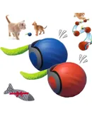 Flying Cat Toys, Interactive Cat Fetch Toy with 1 Light Up Spinning Tops, and 5 Flying Propellers, Dog Cat Flying dis Toy for Hunting Chasing Indoor/Outdoor