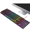 Gaming Keyboards, PC Keyboards, Competition Keyboards, Black Gaming Keyboard (Wired Keyboard with LED Light for Gamers/Workers 104 Keys)