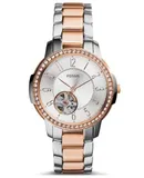 Reloj Fossil Hombre | Coleccion Architect | Modelo ME3058 | Caja Redonda | Ø 35mm Acero inoxidable | Cierre Desplegable | Movimiento Cuarzo | Dial Plateado | Cristal Mineral | Correa Acero inoxidable Plateado - Rose Gold | 50m / 5 ATM | Línea Clásico