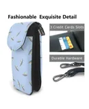 Ufo Alien Pu Leather Crossbody Phone Bag Card Slots Flip Phone Purse With Adjustable Strap 7.6x4.9inch