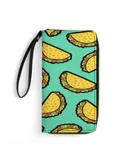 It's Taco Time! Wallet for Womens PU Leather Zip Around Wallers Clutch Wristlet Travel Long Purse