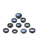 APEXEL 10 in 1 Phone Camera Lens Kit with 0.63X Wide Angle + 15X Macro + 198°Fisheye + 2X Telephoto + CPL + Star Filter + Radial Filter + Flow Filter + Kaleidoscope 3 + Kaleidoscope 6 Compatible with Android iPhone