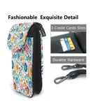 Polish Folk Art Floral Pattern Pu Leather Crossbody Phone Bag Card Slots Flip Phone Purse With Adjustable Strap 7.6x4.9inch