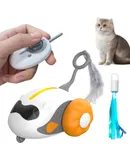 4in1 Small Cat Tree,Scratching Post with Tower Soft Bed, Sisal Carpet Jute Posts with Three Hanging Ball Toys and Massage Brush for Indoor Cats and Kittens