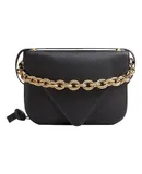 Bottega Veneta Mount Envelope Medium Shoulder Bag Leather Black and Gold