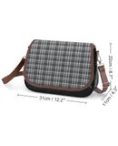 Black White Grey Simple Scott Plaid Tartan Buffalo Check Vintage Crossbody Bag for Women Medium Leather Hobo Bags Shoulder Bag Classic City Leather Satchels
