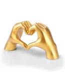 Gesture Statue Decoration Home Decor Bedroom Bookshelf Coffee Table Hand Decor Sculpture Love Finger Aesthetic Accents Decorations Thanksgiving Valentine Day Gifts (Gold)