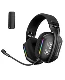 ONIKUMA GT808 Tri-Mode Headset Wireless Gaming Headset Active Noise Cancellation Headset Bluetooth Headset 2.4G Ultra Low Latency Wireless Gaming Headset with Microphone Phantom colour RGB light effect