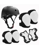 Kids outdoor skateboarding, Bike Helmet Toddler Helmet Kids Sport Protective Gear Set-Black/White