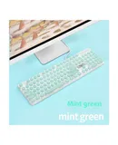YIJIN V8 LED backlit USB wired mechanical keyboard-mint green