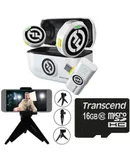 Hollyland LARK M2 DUO 2-Person Wireless Microphone System with USB-C Connector (2.4 GHz, Ivory White) + Vivitar compact Selfie Video Tripod + 16GB Transcend MicroSD Memory Card with Adapter