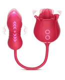 Rose-shaped female sex toys rose red vibrator silicone licking clitoral vibrator tongue vibrator clitoral nipple stimulator