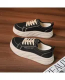 Women's Canvas Shoes White Canvas Sneakers Women's Casual Shoes Low Top Black Sneakers Comfortable Tennis Shoes