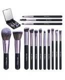 BS-MALL Travel Makeup Brush Set ，14 Pcs Mini Makeup Brushes ,black
