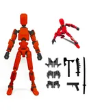 Titan 13 Action Figure,Lucky Robot 13 Action Figure,Funny 3D Printed Multi Jointed Action Figures,Nova 13 Action Figure Desktop Decorations Game Gifts for Kids Adult (Red)