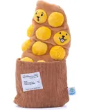 Egg Puff/Waffle 2-in-1 Nose-Work Soft Plush Squeaky Dog Toy Durable, Cute & Fun HK Gift for Interactive Bonding Time, Hide Chew Sticks & Food for Puzzle Play, Small Medium Dogs