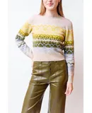 Cinq A Sept Fair Isle Pullover In Oatmeal/multi