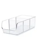 Storage Boxes - Stackable Boxes with 3 Compartments for Food Storage - Modern Kitchen Organisers for Soup Bags, Spices, etc. - Clear