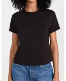 Monrow Crew Neck Tee In Black