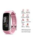 Smart bracelet 6 1.08 inch sports monitoring heart rate blood pressure 2 heartbeat blood oxygen detection color screen watch multifunction waterproof running pedometer 5 generation-pink