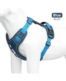 Dog Leash Large Dog Pet Chest Harness Night Reflective Multi-Faceted Adjustable Velcro Double Strand Oxford Fabric Available in a variety of colors-sky blue M size
