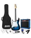 LyxPro Left Handed 39” Electric Guitar & Electric Guitar Accessories, Blue