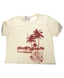 Womens Boyfriend Tee - Palms and Floral Sunset by Delsol for Women - 1 Pc T-Shirt (2XL)