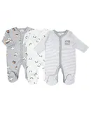 The Baby Sleepers for Girls Set of 3 - Soft Cotton Footed Pajamas for Newborns & Infants - Panda