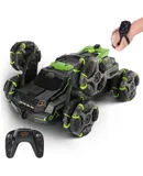RC Car, New Kids RC Stunt Car Toys with 4WD and 2 Stunt Swing Tires, Jet Function Double Sided 360° Swivel, Bi-directional Control RC Car