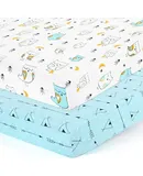 Baby Fitted Crib Sheets: Kid Crib Sheets Set of 2 for Toddler Standard Size Crib Mattress for Boys and Girls Jersey Knit Crib Bed Sheets Arrow Owl