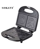 Toaster, smiley face cartoon pattern toaster, multifunctional toaster oven, baking cute toaster oven, can grill sandwiches, sausages, burgers, steaks, panini all kinds of breakfast, easy to clean