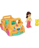 Polly Pocket Pollyville Micro Doll with Tiger-Themed Car and Mini Tiger