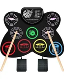 Electronic Drum Set, 9-Drum Practice Pad with Headphone Jack, Great Christmas Holiday Gifts for Kids