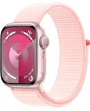 Apple Watch Series 9 GPS 41mm Pink Aluminum Case with Light Pink Sport Loop-Refurbished (Excellent Condition)