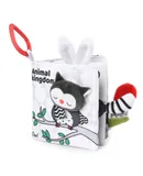 Vicloon Soft Cloth Baby Books, Baby Books 0-6 Months, 3D Black and White High Contrast Soft Cloth Book, Washable Non-Toxic Early Baby Book--Forest Animals