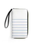 Printable Graph Paper Wallet for Womens PU Leather Zip Around Wallers Clutch Wristlet Travel Long Purse