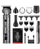 Men's Electric Hairdresser and Pubic Hair Grooming Kit for Pubic Hair, Beard and Nose USB Rechargeable IPX7 Waterproof
