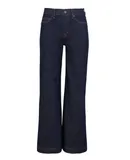 Spanx Women Indigo Raw Wash Wide Leg Jeans Stretch Cotton Denim Pants
