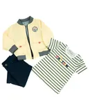 Infant and Toddler Boy's Blue and Yellow 3-Piece Pants, Shirt and Jacket Set with Nautical Theme