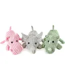 Dog, White and Bug Pet Plush Toy with Squeaker (Lying Rhino, Hippo, Elephant)
