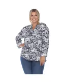 PS Pleated Long Sleeve Floral Print Blouse